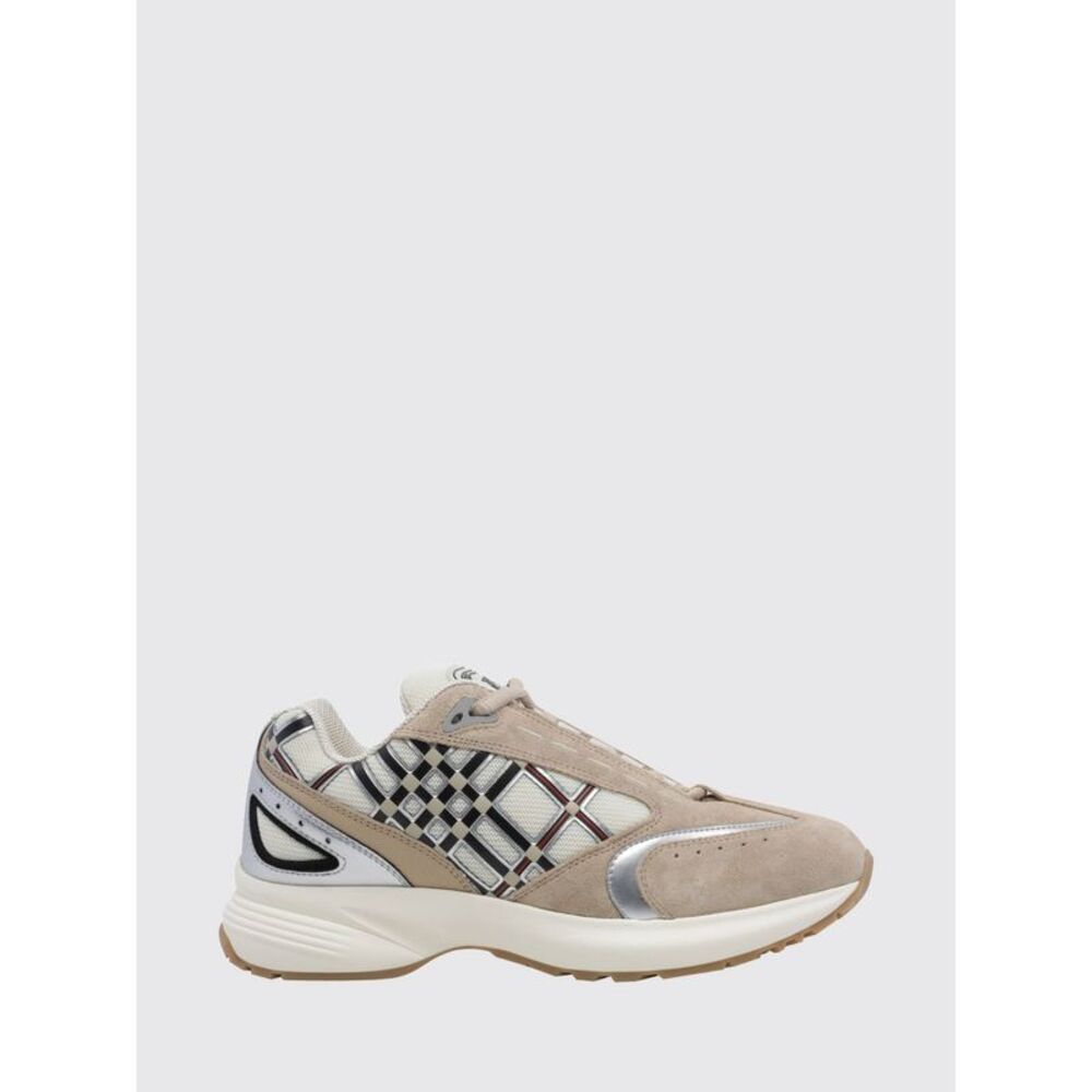 Burberry Men Eclipse Runner Suede And Mesh Check Pattern Sneakers Burberry